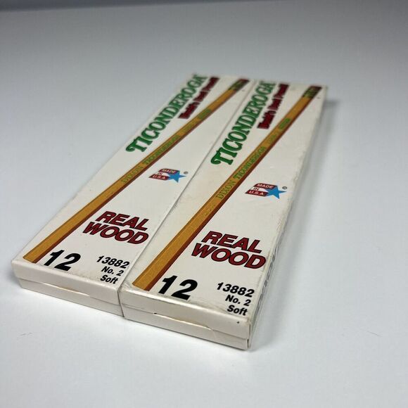 2 DIXON TICONDEROGA worlds best pencil No 2 13882 Soft Real Wood USA box of 12 - Picture 4 of 7